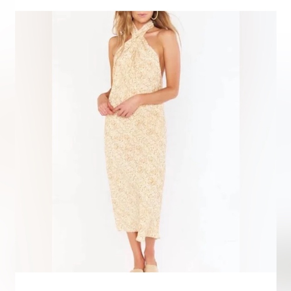 Show Me Your MuMu Cream Halter Midi Dress